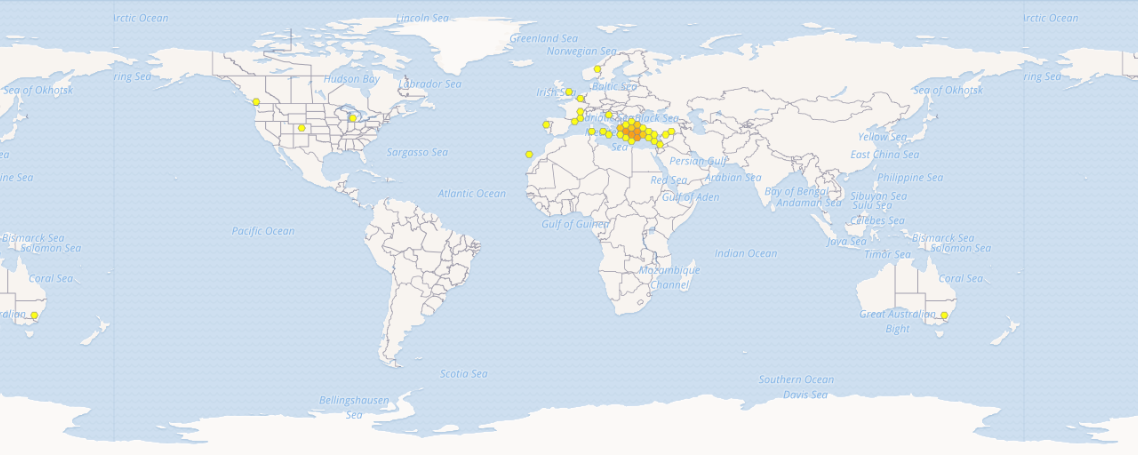 Prodotto da OpenStreetMap per GBIF the Global Biodiversity Information Facility